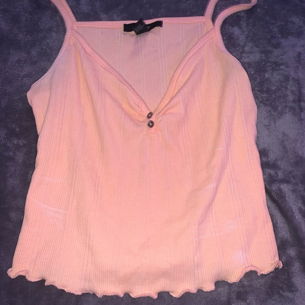 Coral tank top with buttons